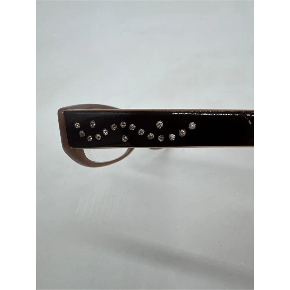 Liz‎ Claiborne Womens Reading Glasses Brown Rectangular Frames W/ Bling  +2.00